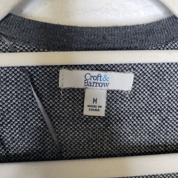 Croft & Barrow Women's Medium Cardigan Sweater Open Front Gray - Picture 3 of 4